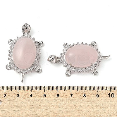 Natural Rose Quartz Pendants G-A095-04P-02-1