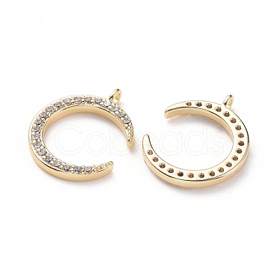 Brass Micro Pave Cubic Zirconia Charms X-ZIRC-Q002-142G-1