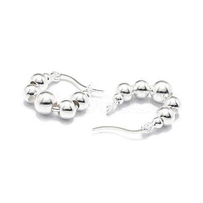 925 Sterling Silver Hoop Earrings for Women EJEW-P231-92P-1