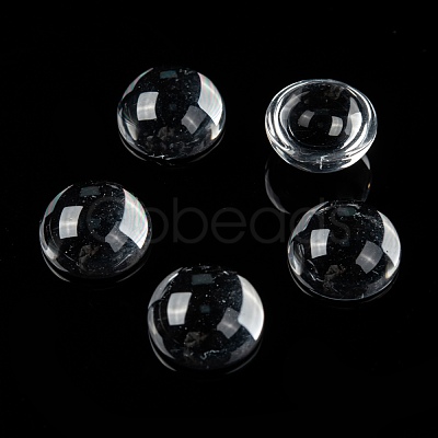 Transparent Half Round Glass Cabochons GGLA-R027-14mm-1