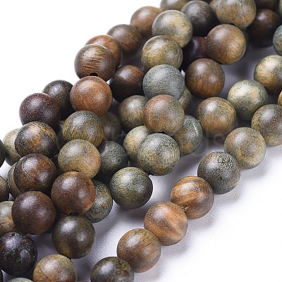 Natural Sandalwood Beads Strands X-WOOD-F008-02-D-1