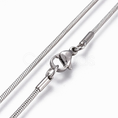 Non-Tarnish 304 Stainless Steel Snake Chain Necklaces NJEW-F248-02A-P-1