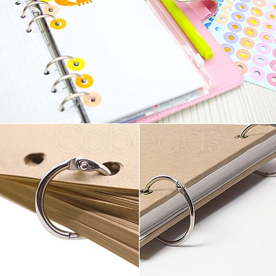 PandaHall Elite Iron Loose Leaf Book Binder Hinged Rings IFIN-PH0023-01-1