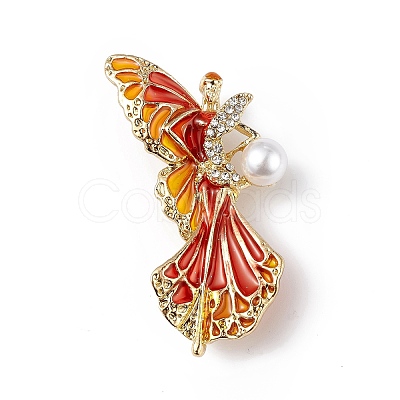 Butterfly Fairy Enamel Pin with Crystal Rhinestone JEWB-P016-02LG-01-1