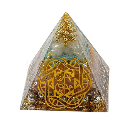 Resin Orgonite Pyramid Home Display Decorations G-PW0004-56A-14-1