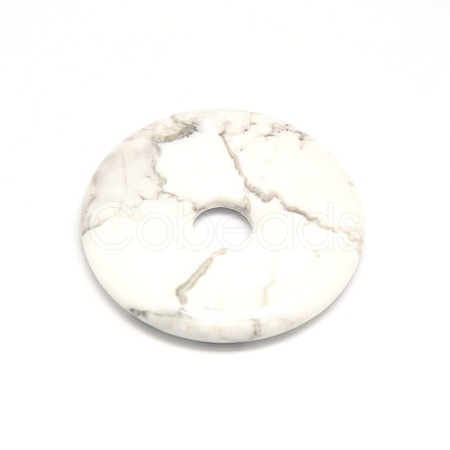 Donut/Pi Disc Natural Gemstone Pendants G-L234-40mm-13-1