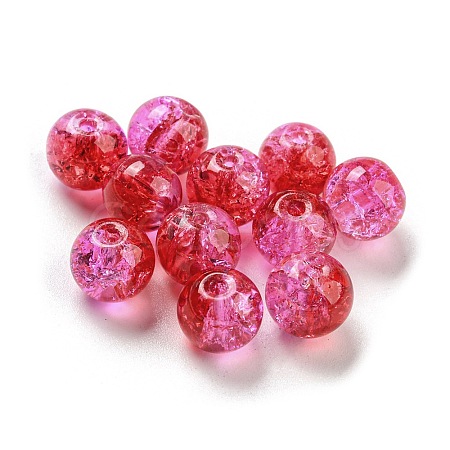 Transparent Spray Painting Crackle Glass Beads GLAA-L046-01B-39-1
