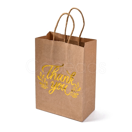 Gold Stamp Thank You Printed Paper Gift Tote Bags ABAG-Q055-03A-1