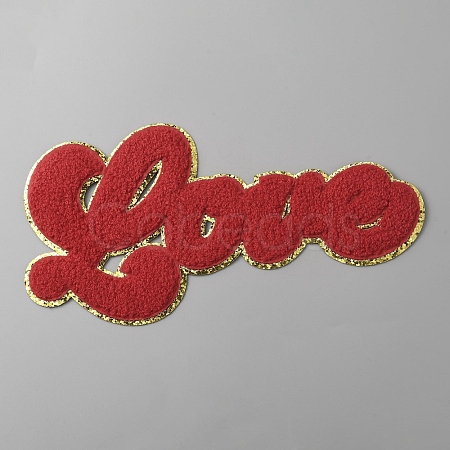 Love Towel Embroidery Cloth Iron on/Sew on Patches PATC-WH0010-18-1