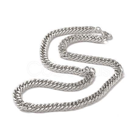 Iron Cuban Link Chain Necklaces for Women Men NJEW-A028-01G-P-1