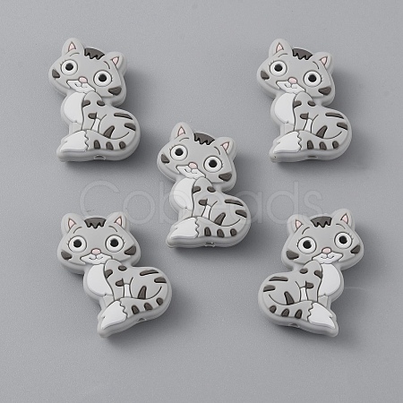 Cat Silicone Beads SIL-WH0002-86D-1