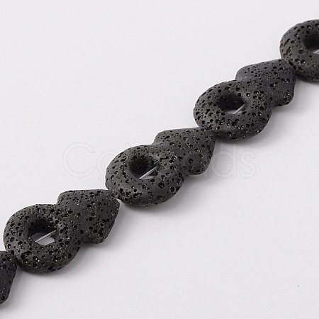 Synthetic Lava Rock Bead Strands G-N0093-18-1