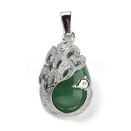 Natural Green Aventurine Teardrop Pendants G-G112-03P-06-1