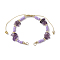 Natural Amethyst Chips & Handmade Seed Beads Braided Bracelet Making, 11 inch(28cm)