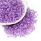 Baking Paint Electroplate Transparent Glass Seed Beads, Rondelle, Medium Orchid, 4~4.5x3.5mm, Hole: 1.2~1.6mm, about 4500pcs/pound