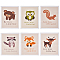 CREATCABIN Canvas Hanging Painting, with Animal Pattern, Decoration Accessories, Rectangle with Animal Pattern, Mixed Color, 27x22cm, 6 patterns, 1pc/pattern, 6pcs/set