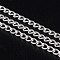 Iron Twisted Chains Curb Chains, Unwelded, Silver Color Plated, with Spool, Link: 3x5mm, 0.8mm thick, about 328.08 Feet(100m)/roll