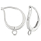 Anti-Tarnish Beebeecraft 2 Pairs Rhodium Plated 925 Sterling Silver Hoop Earring Findings, Latch Back wit Loops, with S925 Stamp, Platinum, 21 Gauge, 14x10x2mm, Hole: 1.4mm, Pin: 0.7mm