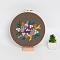 DIY Flower Embroidery Kits, Including Printed Cotton Fabric, Embroidery Thread & Needles, Plastic Embroidery Hoops, Camel, 200mm