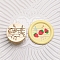 Golden Tone Round Wax Seal Brass Stamp Heads, for Wax Seal Stamp, Strawberry Series, Musical Note, 25x14mm, Inner Diameter: 7mm