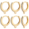 Beebeecraft 12Pcs Brass Micro Pave Clear Cubic Zirconia Huggie Hoop Earring Findings, Long-Lasting Plated, Flat Round, Real 18K Gold Plated, 15x14x2mm, Hole: 1mm, Pin: 1mm