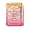 Acrylic Pendants, Recntanle with Tarot, Hot Pink, 40x30x2.5mm, Hole: 2mm