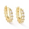 Cubic Zirconia Hoop Earrings, Golden Brass Jewelry for Women, Golden, 20x3.5x22mm, Pin: 0.9~1.4x16mm