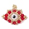 Handmade Glass Seed Beads, Loom Pattern, Eye Pendants, Red, 23x30x5mm, Hole: 1.2mm