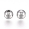 Tarnish Resistant 316L Surgical Stainless Steel Beads, Round, Stainless Steel Color, 4x3.5mm, Hole: 1.2mm