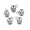 Non-Tarnish 201 Stainless Steel Pendant Rhinestone Settings, Flat Round, Stainless Steel Color, Fit for 7mm Rhinestone, 12x8x4mm, Hole: 2mm