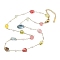 Colorful Glass Nuggets Link Chain Necklaces, 316 Surgical Stainless Steel Jewelry for Women, Real 18K Gold Plated, 19.02 inch(48.3cm)