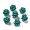 Synthetic Coral Carved Beads, Dyed, Flower, Teal, 8.5x8.5x8mm, Hole: 1.2mm