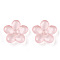 Transparent Glass Beads, Flower, Pink, 21x21.5x7mm, Hole: 1.8mm