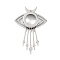 304 Stainless Stee Locket Big Pendants, with Glass, Eye Charm, Stainless Steel Color, 57.5x39.5x11mm, Hole: 2.2mm