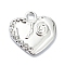 Alloy Pendants, Heart, Platinum, 17x17.5x2mm, Hole: 2mm