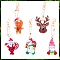 Christmas Theme DIY Diamond Painting Keychain Kit, Including Acrylic Board, Keychain Clasp, Bead Chain, Resin Rhinestones Bag, Diamond Sticky Pen, Tray Plate and Glue Clay, Mixed Shapes, 100x30mm, 5pcs/set