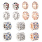 PandaHall 14Pcs 7 Style Zinc Alloy Rhinestone Beads, Flat Round & Column, Mixed Color, 10~12x4~8.5mm, Hole: 4.8~5.4mm, 2pcs/style