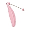 Alloy Feather Pendant Bookmarks, Beadable Bookmarks, Pink, 195mm