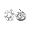 304 Stainless Steel Flat Round Stud Earrings for Women, Silver, 28x23.5mm