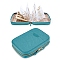 Rectangle Velvet Jewelry Box, Travel Portable Jewelry Case, Zipper Storage Boxes, for Necklaces, Rings, Earrings and Pendants, Turquoise, 17x24.3x5cm