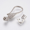 Brass Micro Pave Cubic Zirconia Fold Over Clasps ZIRC-F083-117P-RS-2