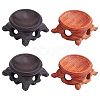 Gorgecraft 4Pcs 2 Colors Wood Crystal Ball Display Pedestal ODIS-GF0001-12-1