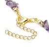 Natural Amethyst Anklets AJEW-AN00592-12-4