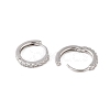 925 Sterling Silver with  Micro Pave Cubic Zirconia Hoop Earrings Findings STER-B004-17P-2