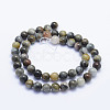 Natural Hawk's Eye Beads Strands G-L478-01-8mm-3