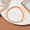 Bohemian Style Natural Sunstone & Glass Braided Bead Bracelet BJEW-JB10136-03-2