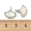 Natural Shell & Brass Gingko Leaf Charms KK-P275-06P-3