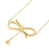 Ion Plating(IP) 304 Stainless Steel Bowknot Pendant Necklaces for Women NJEW-K276-28G-1