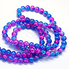 Baking Painted Transparent Crackle Glass Round Bead Strands DGLA-Q018-8mm-49-3