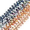 Eletroplated Trasparent Glass Beads Strands EGLA-R013-13x8mm-M-01-1